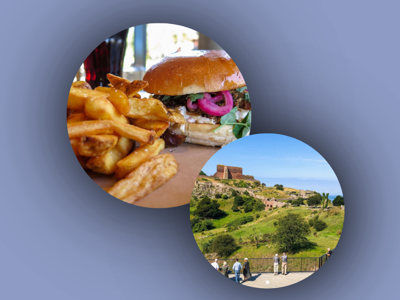 1 stk Burger med fritter og dip på Brohuset