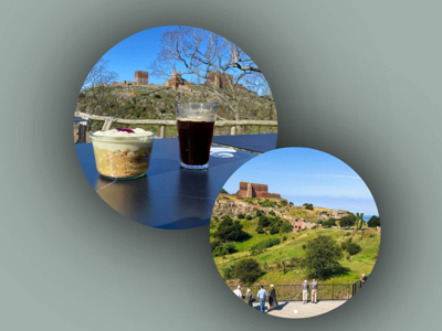 2 stk gammeldags æblekage med 2 stk valgfri varm drik