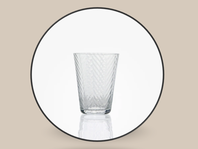 Baltic Sea Glass - 6 stk. Herringbone vandglas