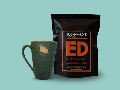 Absalon Design & Buchwald's Pakke - 1 stk. Absalon Design Kaffe Krus + 1 stk. Buchwald's Espresso Dark: 250g