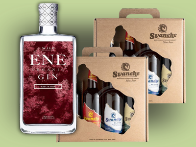 Wild distillery + Svaneke - ENE GIN: Original Dry øko. vol. 40% + 2x4 stk Svaneke Øl i Gaveæske