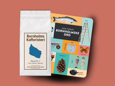 Bornholmske Ord & Bornholms Kafferisteri Pakke - Børnebog: Mine Første Bornholmske Ord + 1 stk. 500g Blend no. 1 