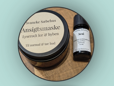  Svaneke Sæbehus - 10 ml. ren, økologisk açaíolie og ansigtsmaske