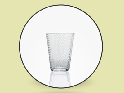 Baltic Sea Glass - 4 stk. Herringbone vandglas