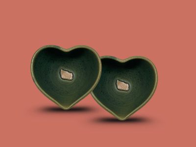 Absalon Design - 2 stk små salt-hjerteskåle