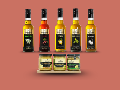 Lehnsgaard pakken - 5 stk olie med smag + 3 stk sennep