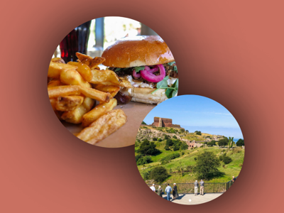 2 stk Burger med fritter og dip på Brohuset