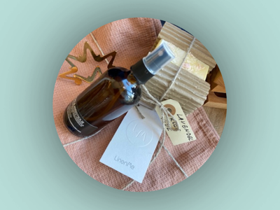 Bornholms Sæbesyderi - krops- og ansigtsolie, 3 stykker lækker sæbe samt håndklæde