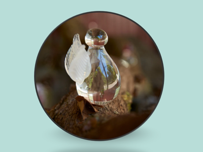 Baltic Sea Glass - 2 stk Baltic Sea Glass Engle i klar glas