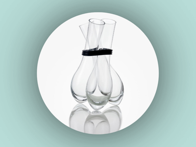 Baltic Sea Glass Trinity vase clear