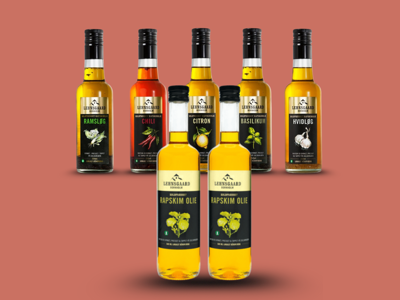 Lehnsgaard pakken - 5 stk 250 mL olie med smag + 2 stk Olie 500mL