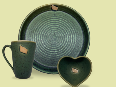 Absalon Design - 1 stk. Tallerken + 1 stk. Kaffekop  + 1 stk. Saltskål