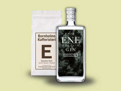 Wild distillery & Bornholms Kafferisteri Pakke - 1 stk. ENE GIN - original vol. 40% + 1 stk. 500g ED
