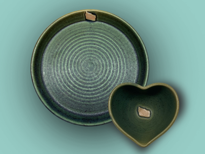 Absalon Design - 1 stk. Tallerken + 1 stk. Saltskål