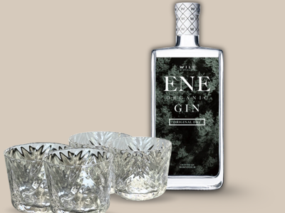 4 stk. glas + Wild Distillery ENE GIN