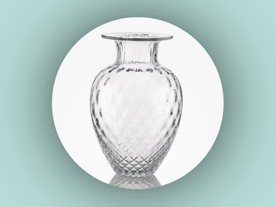 Baltic Sea Glass Pineapple LARGE 21 cm. vase klar