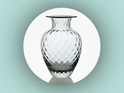 Baltic Sea Glass Pineapple LARGE 21 cm. vase Smoke Grey